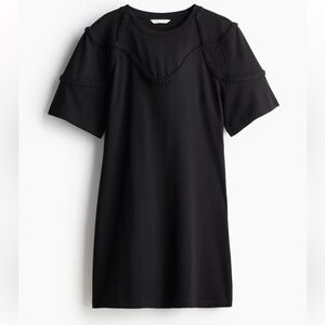 ‼️SALE‼️ H&M T-Shirt Black Braided trim Detail Dress
